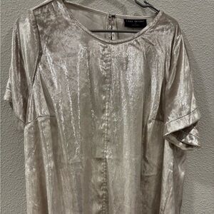 Lane Bryant Metallic Silver Blouse